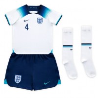 England Declan Rice #4 Hjemmebanesæt Børn VM 2022 Kortærmet (+ Korte bukser)